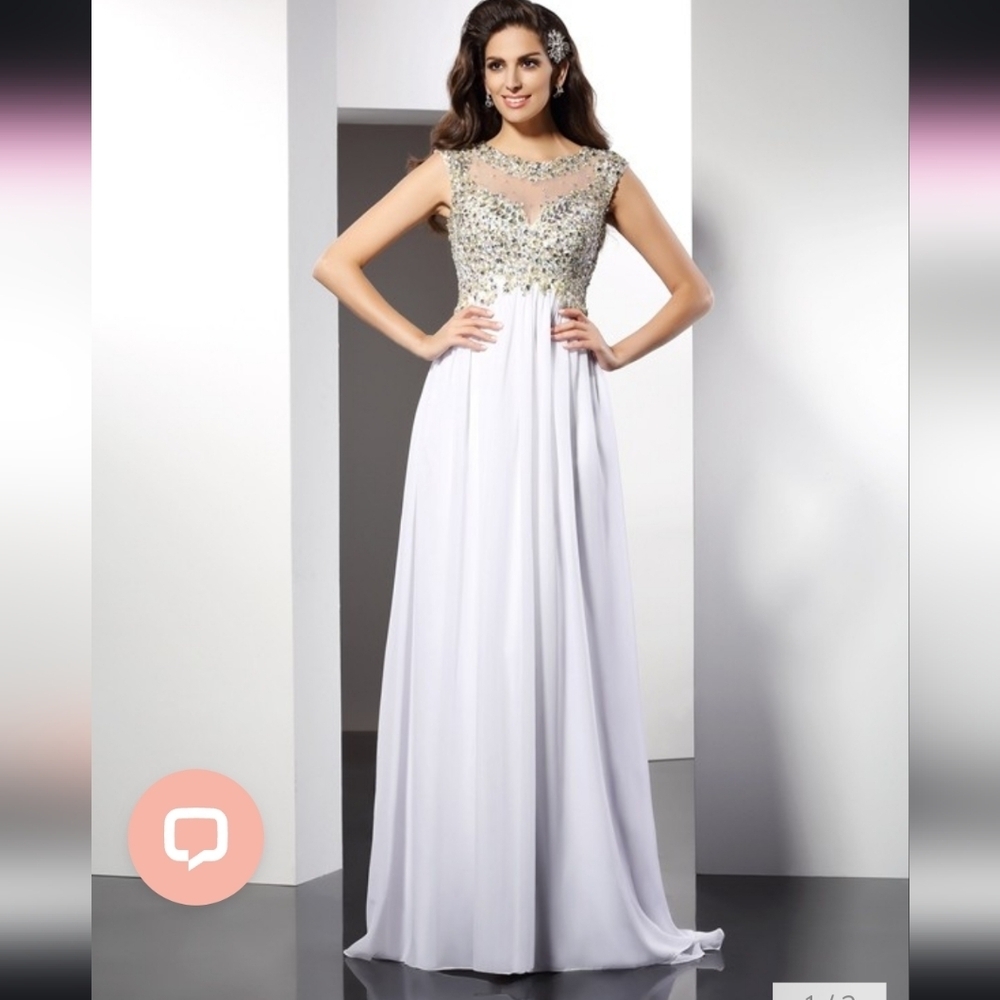 Hebeos Wedding Dress Prom Formal Dress Dance Small-Medium White Cream